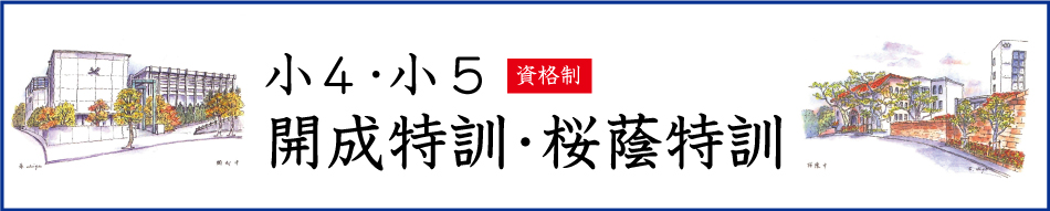 2024年度 小4・小5 開成特訓・桜蔭特訓 | 難関国・私立中受験専門 